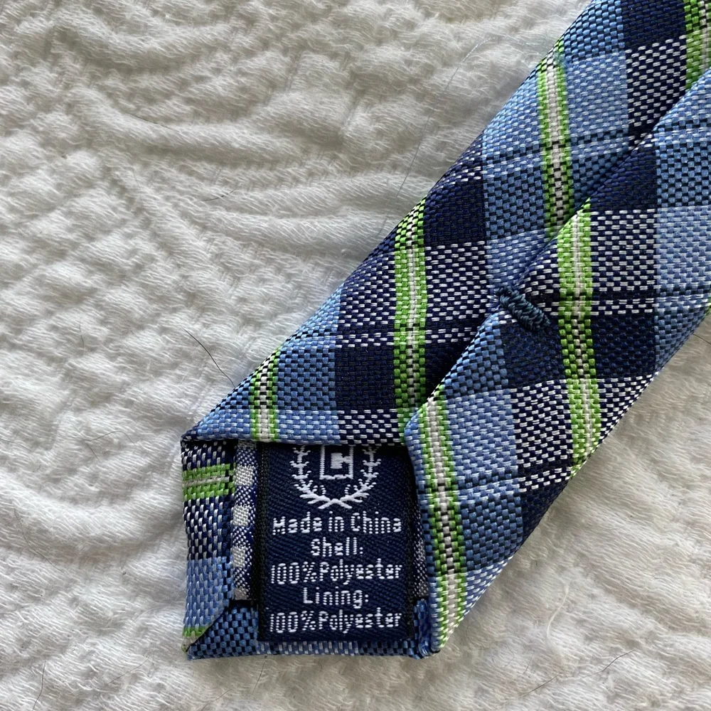 Chaps Ralph Lauren Plaid Tie Blue Green Tartan Preppy Classic Boys Necktie